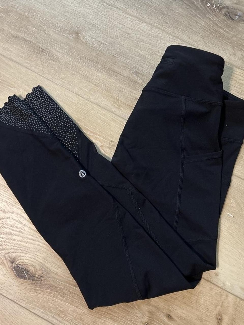 lululemon athletica Black High-Rise Leggings with Dotted Detail